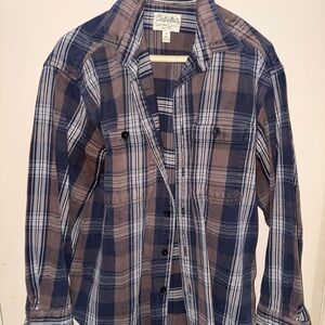 Cabela's Casual Blue and Brown Button Down Shirt